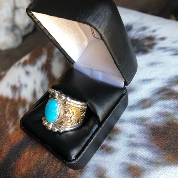 HYO Silver RimRock Turquoise Ring - Picture 2 of 7
